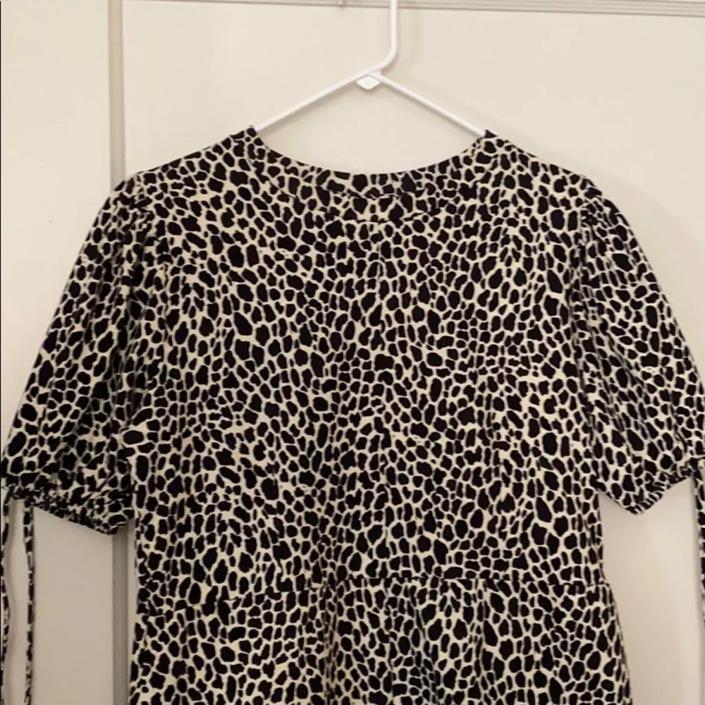 NWT TopShop animal print tie puff sleeve minidress